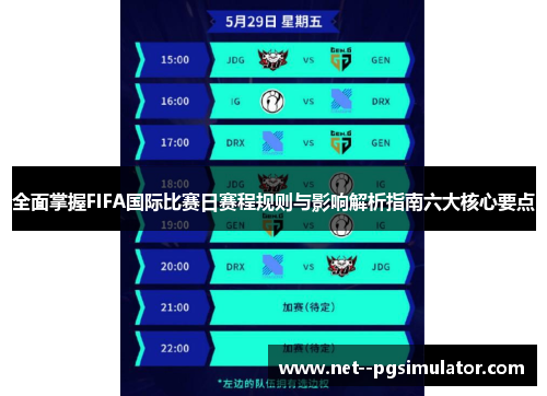 全面掌握FIFA国际比赛日赛程规则与影响解析指南六大核心要点 全面掌握FIFA国际比赛日赛程规则与影响解析指南六大核心要点